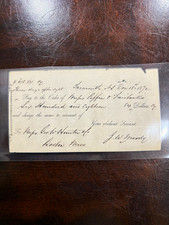 1872 Handwritten Check/Draft Payable to Joseph Hathaway Signed J.W. Morrill picture