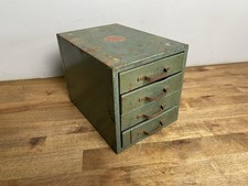 WARDS MASTER QUALITY Metal 4 Drawer Small Parts Cabinet – Green  Vintage picture