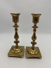 Solid Brass Candlesticks Pair Vintage Seiden Made In USA picture