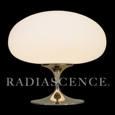 LAUREL BILL CURRY SPACE AGE ATOMIC MODERN MUSHROOM CHROME GLASS TABLE LAMP 1960 picture