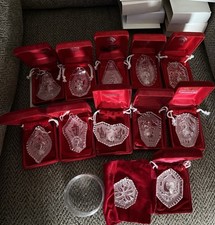 Vintage Waterford Crystal Annual Christmas Ornaments 1978-1989 Lot Of 12 picture