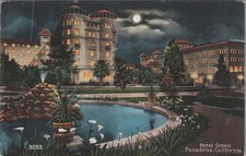 Pasadena California Hotel Green Moonlight Night Scene Vintage Postcard picture