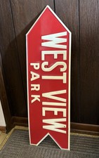 Vintage Original West View Park Metal Amusement Park Sign Pittsburgh Advertising picture
