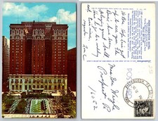 1966 Penn-Sheraton Hotel Pittsburgh PA Lusterchrome Postcard Mellon Square Park picture