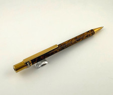 Vintage Very Rare Must De Cartier Brown Lacquer Pattern Gold Mechanical Pencil picture
