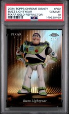 2024 Topps Chrome Disney Buzz Lightyear Pixar Gold /79 #PG2 PSA 10 picture