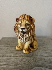 Vtg Mid Century Italy Italian Ceramic Lion Hollywood Regency Hand Painted picture