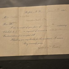 1893 Handwritten Letter Jan 7 Buffalo NY to Miss Nellie Olmsted picture