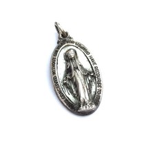 Vintage Sterling Silver Creed Miraculous Medal Mary Saint Medal picture