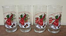 RARE Qty 4 Vintage 1982 Holly Hobbie Christmas Limited Ed Coca Cola Coke Glasses picture