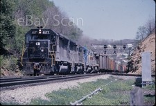 Original Slide - Conrail SD45 6177 & 3 lead train under signals Gallitzin, PA picture