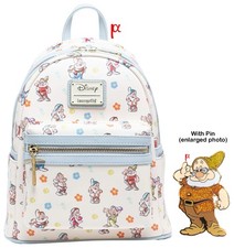 Loungefly Disney Snow White and the Seven Dwarfs Floral Mini Backpack & Doc Pin picture