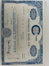 Original 1969 Continental Travel Ltd. Shareholder Archive picture