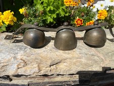 Antique Vintage Ice Cream Truck Cart Three Brass Bells Strip picture