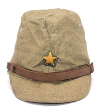 Japanese army IJA soldier's / NCO's cotton field cap rare WWII picture