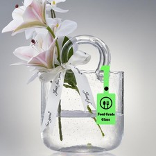 Lei-JG Thickened Glass Purse Vase 5mm Crystal Gift Set Transparent picture