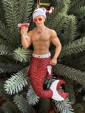 December Diamonds Merman Candy Cane Hanging Christmas Ornament picture
