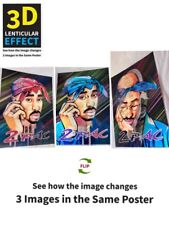 Rapper-2PAC- 3D Poster 3DLenticular Effect-3 Images In One picture