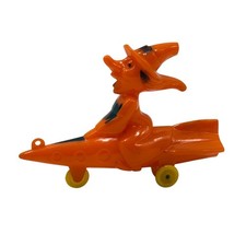 Vintage Plastic Halloween 1950s Tico Toys Rosbro Witch on Rocket Candy Container picture