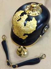 Antique German Prussian Leather Pickelhaube Spike Designer helmet Vintage Gift picture