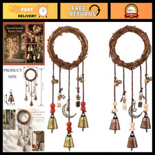 2 Pcs Witch Bells for Door Knob - Handmade Wind Chimes, Boho Home Decor, Protect picture