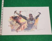 Elektra Vs Bullseye Art Print Signed Bill Sienkiewicz Rare 11x17 Marvel Comic picture