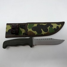 Vintage 1987 BUCK 639 Fieldmate Knife, Saw-back with Camo Sheath picture