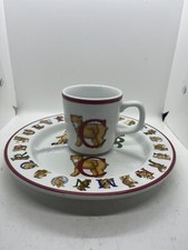 Tiffany & Co Authentic Child's Divided Plate & Cup Alphabet Bears Collection EUC picture