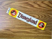 NOS 1970s Disneyland Anaheim Bumper Sticker with Mickey and Minnie Mouse Yellow picture