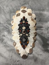 VINTAGE AMAZONIAN TRIBAL MASK FROM BRAZIL HANDCRAFTED NATURAL MATERIALS MANAUS picture