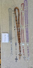 Lot of 5 Beaded Catholic Rosaries Beaded Prayer Beads picture