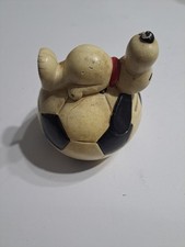 Vintage 1966 SNOOPY Reclines on a Soccer Ball Coin Piggy Bank, Peanuts picture