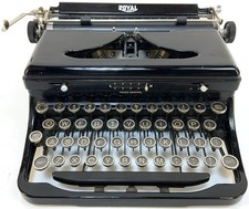 Vintage 1935 Royal Model O Portable Typewriter Black w/ Case Touch Control WORKS picture