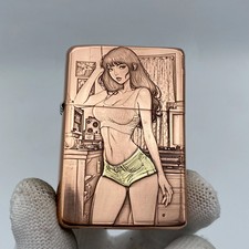 Zorro 902S Armor Embossed Beauty Kerosene Lighter Refillable Windproof Brass picture