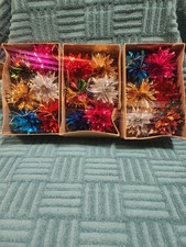 Vintage MCM Aluminum Foil Pom Pom Atomic Tree Ornaments Japan 18 Total picture