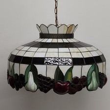 Tiffany Style Stained Slag Glass Hanging Lamp Fruit Leaded Shade 20