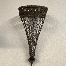Vintage Chainmail French Brass Wire Garden Basket picture