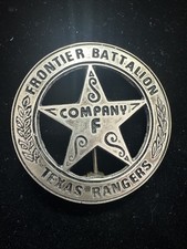 Sterling Silver .925 Texas Rangers Badge “Frontier Battalion Company F” 37.2 Gr picture