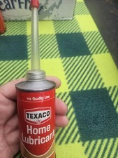 Vintage NOS Texaco Home Lubricant Oil Can 4oz Oiler FULL picture