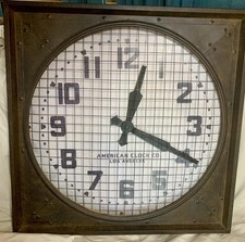 26.5” Large American Clock Company Co Los Angeles CA Wall Clock Warehouse Clock picture