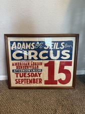 Vintage 1959 Adams Bros Seils Bros Circus Poster Bensenville IL Framed Ephemera picture