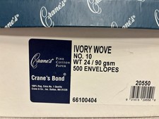 Vintage New NOS Crane’s Bond Ivory Wove 100% Cotton No. 10 Envelopes Box Of 500 picture