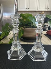 Tiffany & Co Crystal Candlestick Holders Pair (2) Elegant Traditional-Style picture