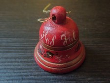 Vintage 1986 God Jul Wooden Bell Christmas Ornament Hand Painted Scandinavian picture