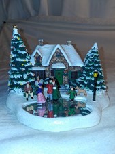 VTG 2004 Thomas Kinkade Replacement Parts Christmas Cottage Skaters Pond☆READ☆ picture