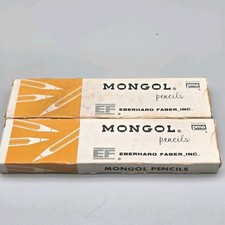 VTG Eberhard Faber Quality Pencils MONGOL No 2 Box of 12 Wood 483-F 2 2 Boxes picture