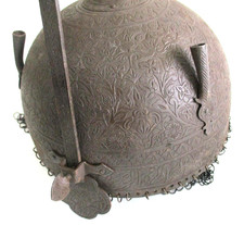 ORNATE WARRIOR HELMET NOSE GUARD CHAIN MAIL ANTIQUE picture