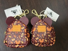 Disney Parks Loungefly Fall Festival Latte Mini Backpack Bag Charm Set Of 2 picture