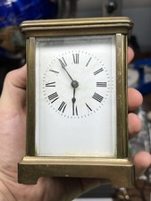 RARE VINTAGE FRENCH UK LAWN TENNIS TOURNAMENT 1891 BRASS & GLASS CARRIAGE CLOCK picture