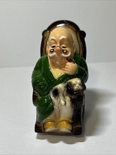 VTG JAPAN Ceramaster Retirement Fund Bank Old Man and Dog In Rocking Chair picture